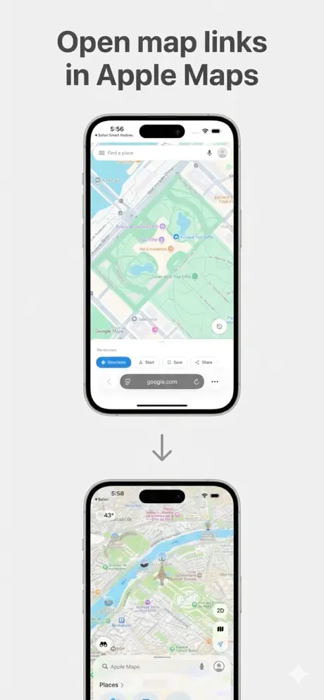 Safari extension interface for Open Links in Apps on Apple devices