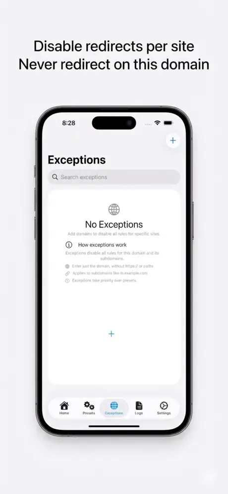 URL cleanup and redirect preferences in the Safari extension