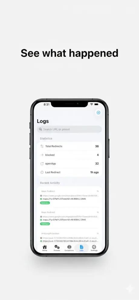 Advanced extension settings and profile controls in Open Links in Apps